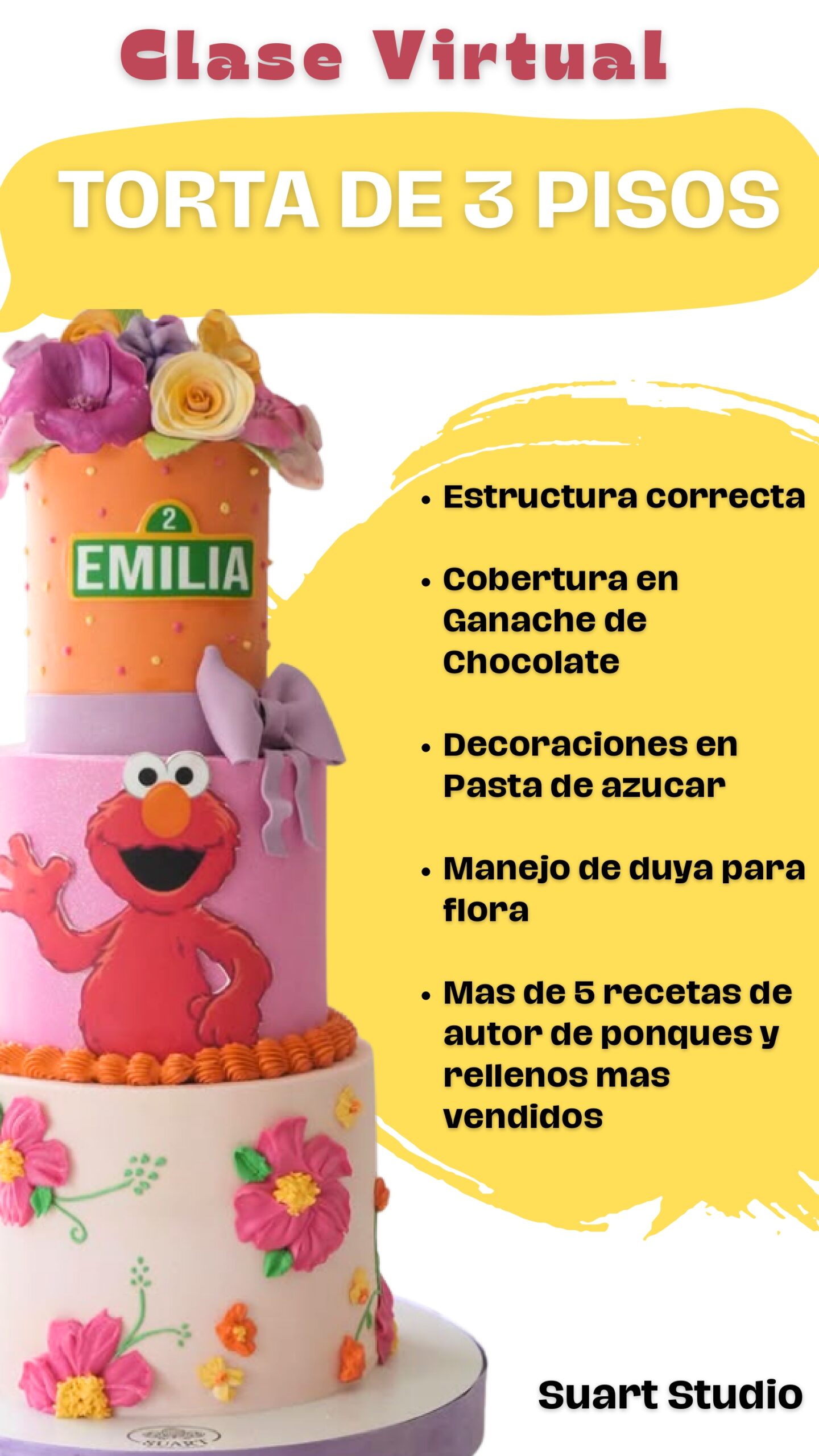 🎂 CLASE VIRTUAL EN VIVO · TORTAS DE PISOS